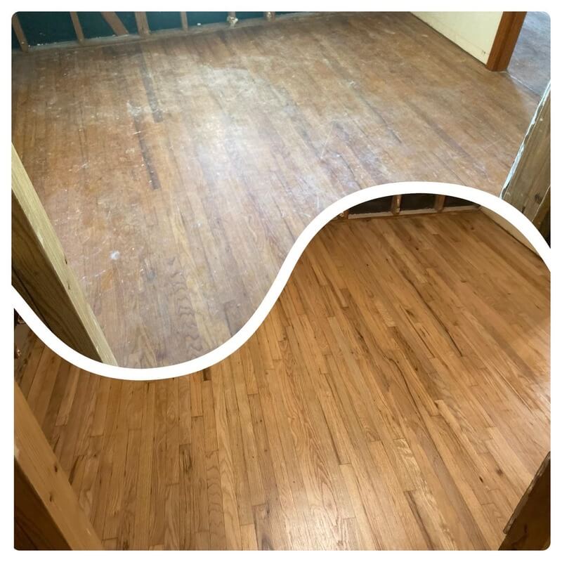 Wood floor refinishing with full sanding